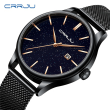 relogio masculino CRRJU 2267 Top Brand Luxury Slim Starry Sky Watch Men Casual Dress Waterproof Quartz Wristwatch